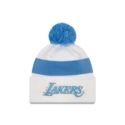 Los Angeles Lakers Gorra | New Era NBA City Edition Pom Knit Beanie Mexico - Blancos